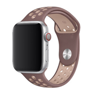 Ремешок для Apple Watch 42/44/45/49mm Sport перф. коричнево-бежевый S - фото
