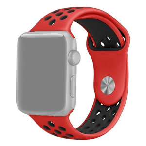 Ремешок для Apple Watch 42/44/45/49mm Sport перф. красно-черный S - фото