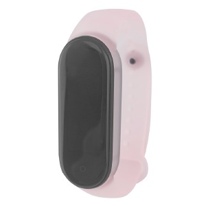 Ремешок для фитнесс браслета Mi Band 5/6 цветной прозрачно-розовый - фото