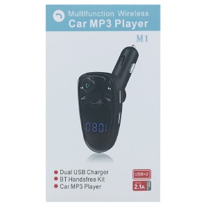 FM модулятор M1BT 2USB+MicroSD 2.1A Bluetooth черный с пультом - фото