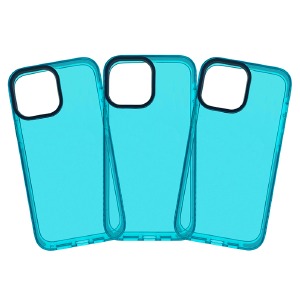 Силикон iPhone 12/12 Pro NEON light blue - фото