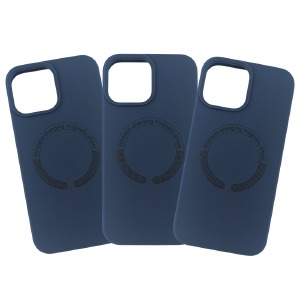 Силикон Case iPhone 14 Plus "Soft touch" MagSafe Dark blue - фото