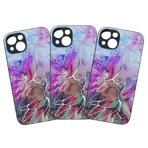 Накладка Marble UV iPhone 13 Pro pink# - фото