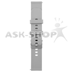 Ремешок для смарт часов универс. 20 mm Samsung/Xiaomi/Huawei/Imilab/Kieselect силикон серый - фото
