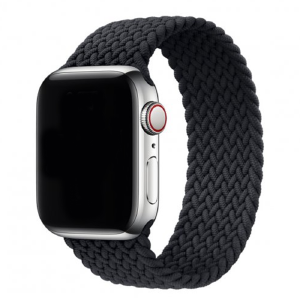 Ремешок для Apple Watch 42/44mm тканевой эластичный черный M - фото