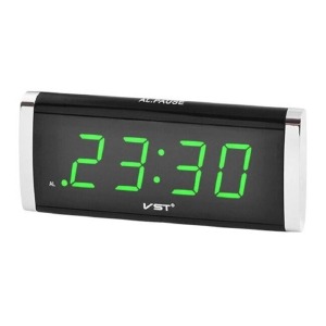 Часы настольные VST-730-4 будильник/от сети и батареек/зеленая подсветка - фото