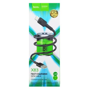 Кабель iPhone Lightning Hoco X83 2.4A черный 1м (33) - фото