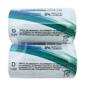 R20 Батарейки Videx Titanium "D" солевые по 2шт/цена за 1 бат. (12) - фото