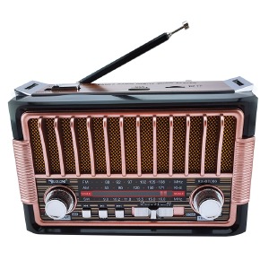 Радиоприемник аналоговый Golon RX-BT086 с фонариком+USB, SD 17х11х9см коричневый - фото