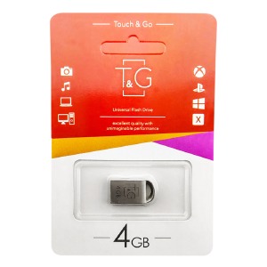 USB 4GB 2.0 T&G 107 metall series серебряная (короткая) - фото