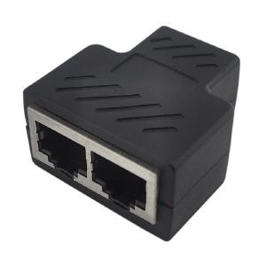 LAN сплиттер RJ45-2хRJ45 (работает одномоментно только один канал LAN) черный - фото