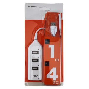 HUB компьютерный USB 2.0 (4 в 1) белый - фото