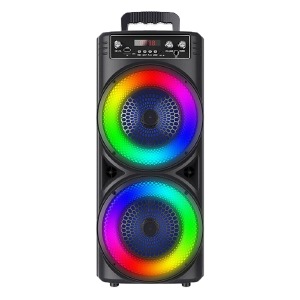 Колонка чемодан TTD-2807 8.5"/30W/RGB/BT5.0/USB/AUX/microSD/FM/MIC/пульт 58х25x20см черная - фото