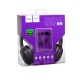 Hands Free 3.5 набор Hoco W24 большие+вакуумные черно-фиолетовые 1,2м - фото 1