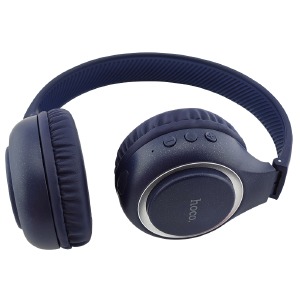 Hands Free большие Bluetooth Hoco W41 BT5.3/TFcard/AUX/mic/200mAh синий - фото