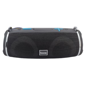 Колонка Hoco HC12 5Wx2/LED/BT5.0/USB/AUX/microSD/FM/1200mAh/TWS/IPX4 22,3х10,5х9,6см черная - фото