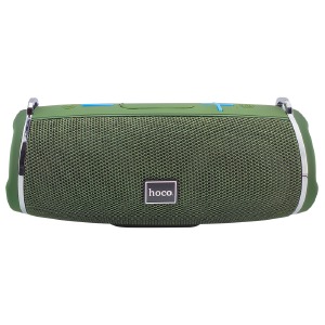 Колонка Hoco HC12 5Wx2/LED/BT5.0/USB/AUX/microSD/FM/1200mAh/TWS/IPX4 22,3х10,5х9,6см темно зеленая - фото