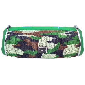 Колонка Hoco HC12 5Wx2/LED/BT5.0/USB/AUX/microSD/FM/1200mAh/TWS/IPX4 22,3х10,5х9,6см хаки - фото
