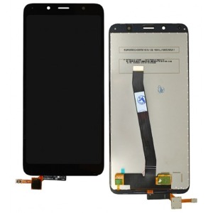 Дисплей для телефона Xiaomi Redmi 7a черный, с тачскрином, модуль - фото
