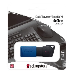 USB 64GB 3.2 Kingston Exodia M черно-синяя - фото