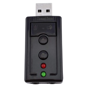 Звуковая карта USB 7.1 5CH (синяя, черная) - фото