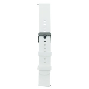 Ремешок для смарт часов универс. 20 mm Samsung/Xiaomi/Huawei/Imilab/Kieselect силикон белый (2) - фото