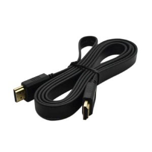 Кабель HDMI-HDMI плоский черный 3м - фото