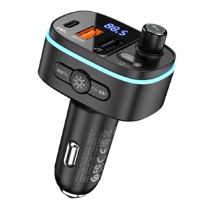 FM модулятор Hoco E62 2USB+PD 20W QC3.0 Bluetooth черный - фото