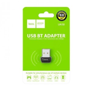 Bluetooth адаптер Hoco UA18 5.0-USB 2.0 10м черный (60) - фото