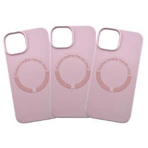 Силикон Case iPhone 14 Pro Max "Soft touch" MagSafe Pink sand - фото