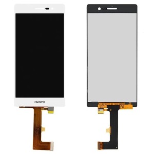 Дисплей для телефона Huawei P7-L10 белый, с тачскрином, модуль, оригинал - фото