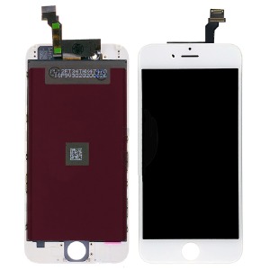 Дисплей для телефона iPhone 6 белый, с тачскрином, модуль oPass - фото