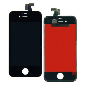 Дисплей для телефона iPhone 4S черный, с тачскрином, модуль oPass - фото