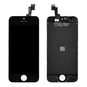 Дисплей для телефона iPhone 5S/iPhone SE черный, с тачскрином, модуль oPass - фото