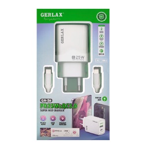СЗУ Type-C to Type-C Gerlax GA-36 3A/1USB/QC3.0/PD25W белый - фото