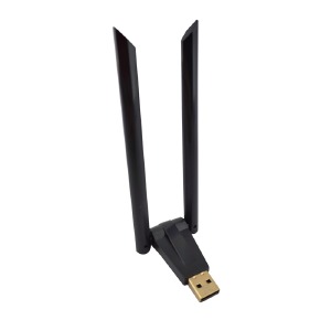 Wi-Fi USB- адаптер ALFA W136 две антенны/RTL8192IC/3DBi/300Mbps/support Dahua черный - фото