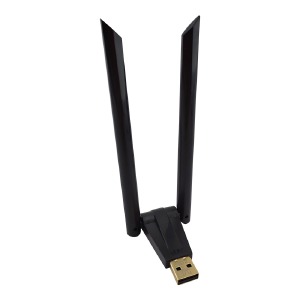Wi-Fi USB- адаптер ALFA W166 две антенны/RTL8811IC/2.4GHz+5GHz/600Mbps/3DBi черный - фото