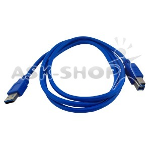 Кабель USB 3.0 - Type-B для принтера/сканера/МФУ синий 1,5м - фото