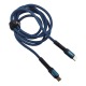 Кабель Type-C to Type-C Gerlax L9T 60W/QC3.0 синий тканевой 1м - фото 1