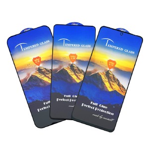 Стекло защитное Xiaomi Redmi Note 9S/9 Pro/9 Pro Max/10 Lite/Poco X3/X3 Pro/F2 Pro/Mi 10T/10T Lite/Xi 11T/11T/Sam A71 2.5D MTB Full Glue черное в т.у. - фото