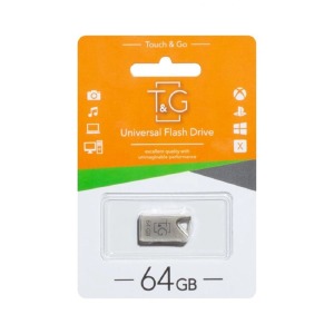 USB 64GB 2.0 T&G 109 Metal стальная (короткая) - фото