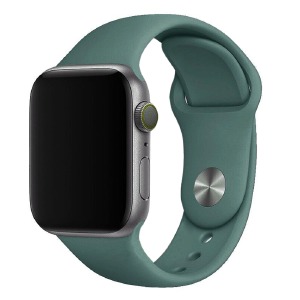 Ремешок для Apple Watch 42/44/45mm силиконовый серо-зеленый ML - фото