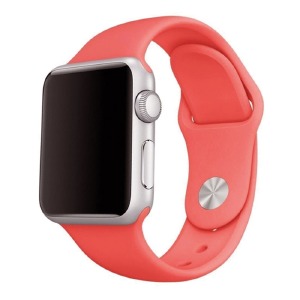 Ремешок для Apple Watch 42/44/45/49mm силиконовый (38) коралловый L - фото