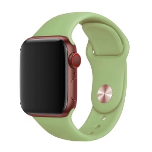 Ремешок для Apple Watch 42/44/45mm силиконовый зеленый чай ML - фото