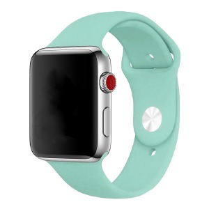 Ремешок для Apple Watch 42/44/45/49mm силиконовый (31) аквамарин ML - фото
