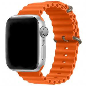 Ремешок для Apple Watch 42/44/45mm Ocean Band силиконовый оранжевый ML - фото