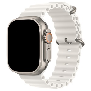 Ремешок для Apple Watch 42/44/45/49mm Ocean Band силиконовый белый ML - фото