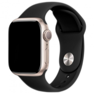 Ремешок для Apple Watch 38/40/41mm силиконовый (01) черный L  - фото