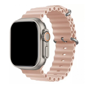 Ремешок для Apple Watch 42/44/45/49mm Ocean Band силиконовый пудра ML - фото