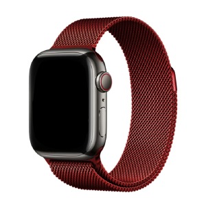 Ремешок для Apple Watch 42/44/45mm Миланская петля гранатовый - фото